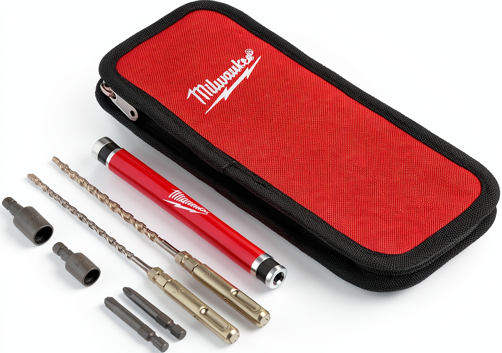 Milwaukee SDS Plus Tapcon drill bit in use on concrete surface