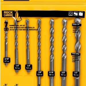 DEWALT Masonry Drill Bit Set Carbide 4 Flute 7 Piece-0