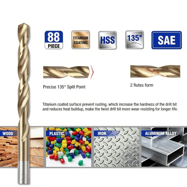 Sainty Sumex Drill Bit Set 140 Pieces Titanium Masonry Wood-3