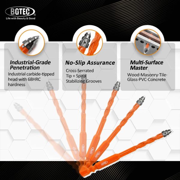 BGTEC Carbide Masonry Drill Bits Set Precision Universal-5