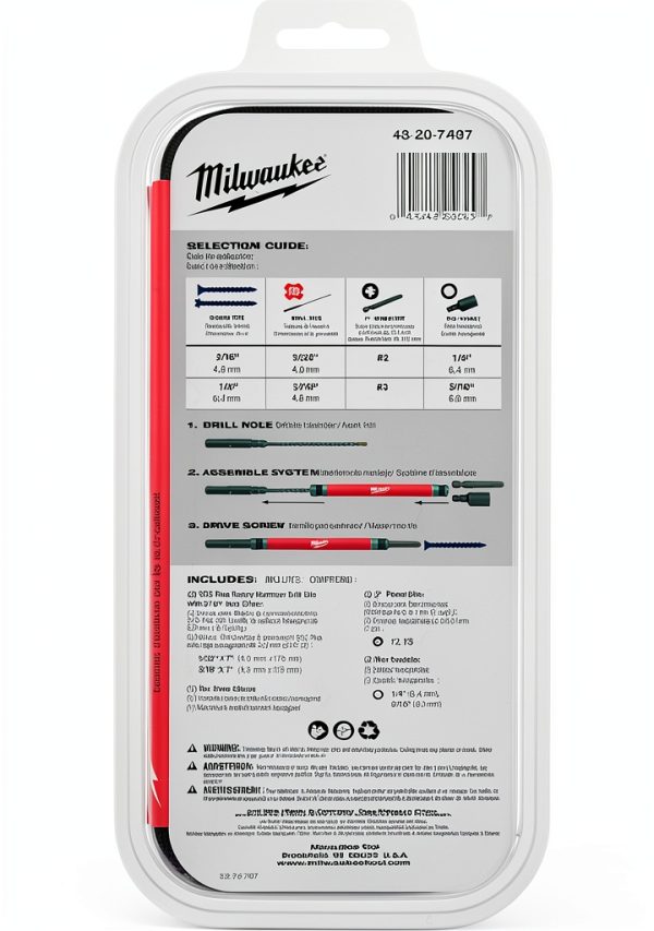 Milwaukee SDS Plus Tapcon Drill Bit Carbide Concrete Masonry-2