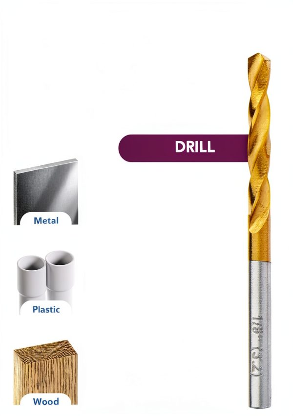 Dremel Drill Bits Set Titanium Coated Wood Plastic Metal-2