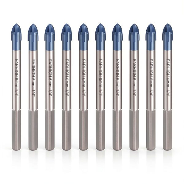 Farhigh Cross Drill Bit Set 10 Pcs Tungsten Carbide Tips-0