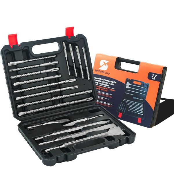 WildBossy SDS Plus Drill Bit Set Concrete Masonry Tools-0