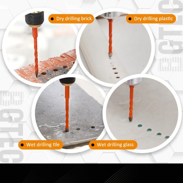 BGTEC Carbide Masonry Drill Bits Set Precision Universal-4
