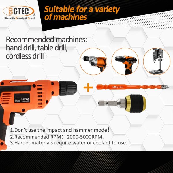 BGTEC Carbide Masonry Drill Bits Set Precision Universal-7