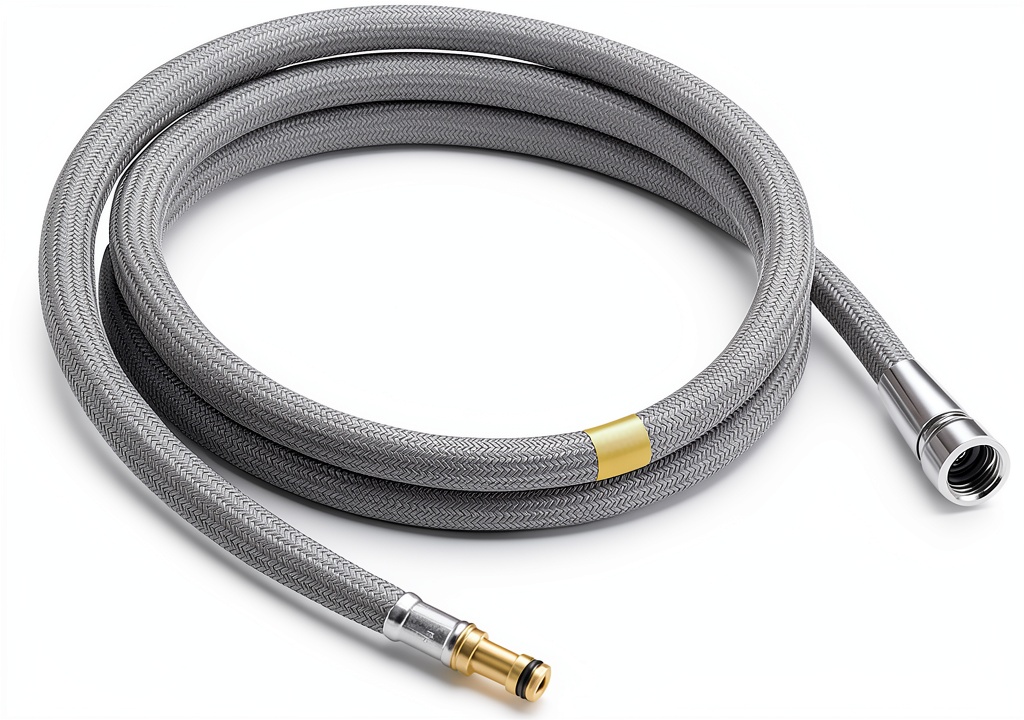 Installing Moen kitchen faucet spray hose in a modern kitchen
