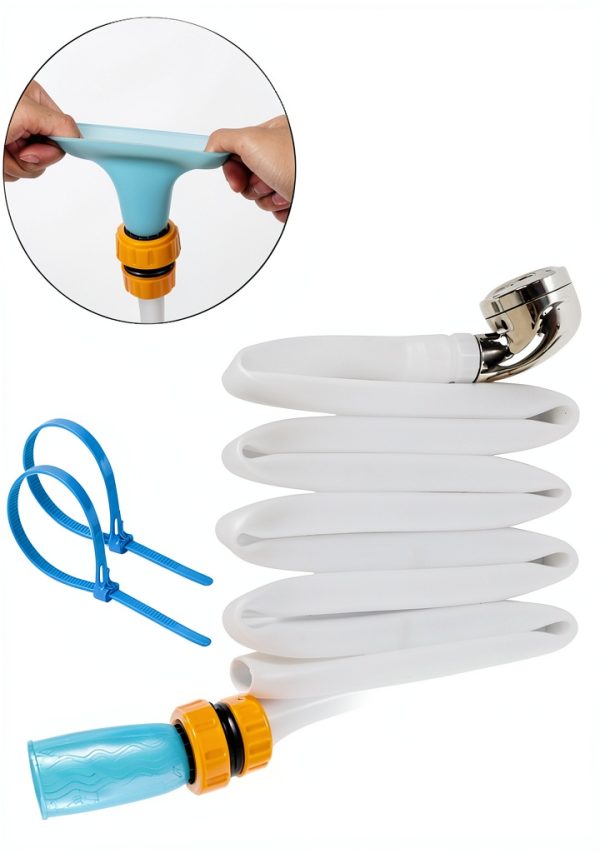 Zhongpu Reach Silicone Shower Hose 6ft White Faucet Spray Attachment-3