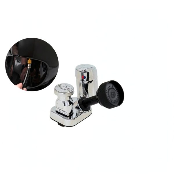 Berkeley Compact Round Faucet Spray Hose 4ft Black Lightweight-3