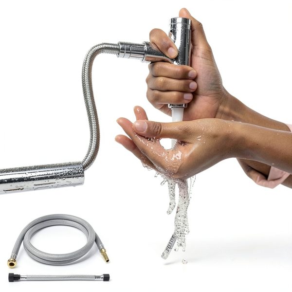 Grandiance Pull-out Kitchen Faucet Hose 59in Gray with Quick Connector-5