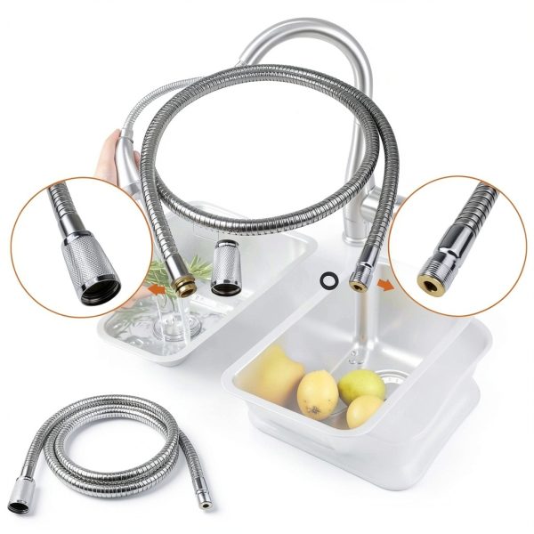 Grandiance Faucet Spray Hose 46092000 Chrome 59in Pull‑Out-2