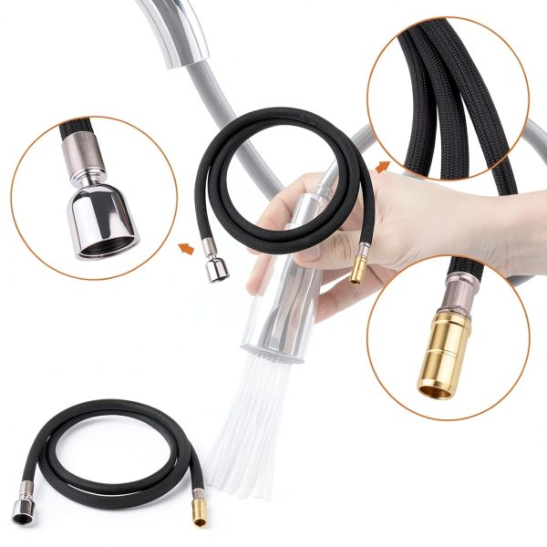 Grandiance Faucet Spray Hose Kit K-1219935-BC Chrome 67in Nylon-2