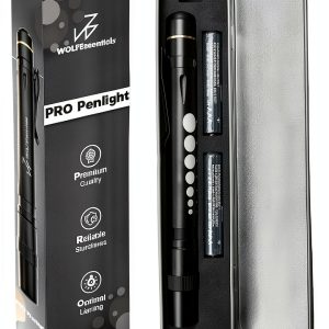 Pen Light WOLFEssentials Aluminum Pupil Gauge Pen Light Black 2.89 oz-0