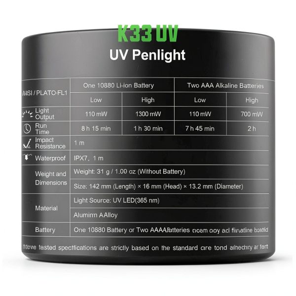 NEXTORCH K33 UV Pen Light, 365 nm Black Light Rechargeable Pocket Flashlight with Black Glass Filter & 1300 mW for Resin, Pet Urine Detection, Evidence Collection, Authentication, Hygiene Inspection-8