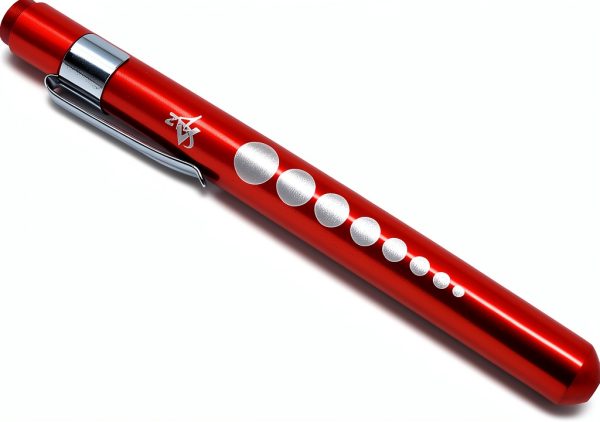 Penlight A2ZSCILAB Medical Aluminum LED Pen Light with Pupil Gauge Red-0