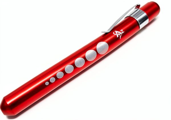 Penlight A2ZSCILAB Medical Aluminum LED Pen Light with Pupil Gauge Red-1