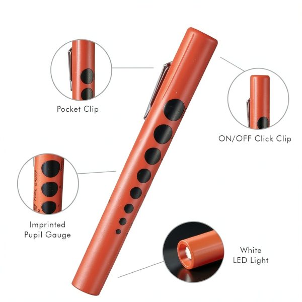 Novamedic 6 Pack Multi-Color Disposable LED Pen Light with Pupil Gauge, Medical Diagnostic Penlight for Doctors Nurses EMTs and Nursing Students-3