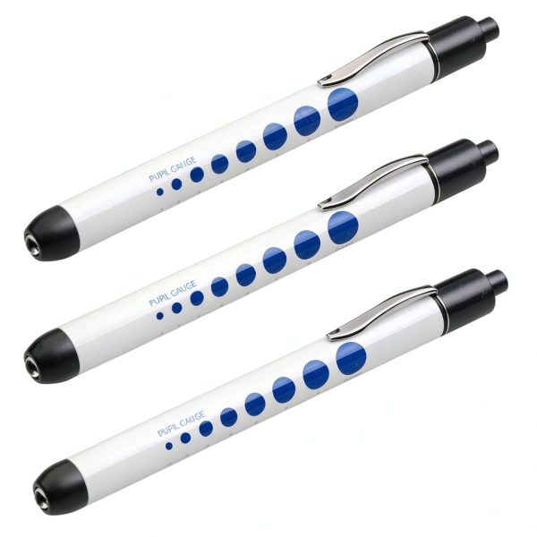 ADC Metalite 352 Penlight Set of 3 White with Pupil Gauge-0