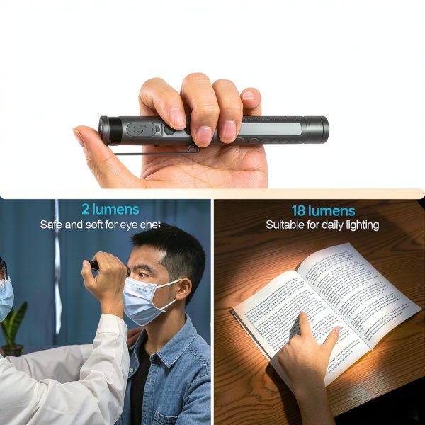 Pen Light for Nurse, Rechargeable LED Medical PenLight, Warm/Cool White & Stepless Dimming, Portable Medical PenLight for Nurse, Doctor, First Aid, EMT, Nursing,Nursing Student (Black)-3