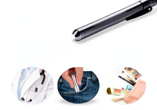 Pen Light 2 Pack Adjustable LED for Nurses Doctors Green Black 2‑9mm-4