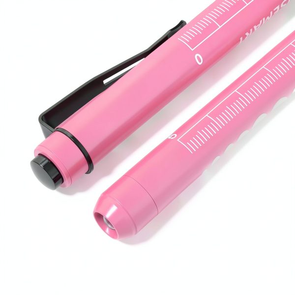Pen Light RISEMART Medical Pen Light with Pupil Gauge and Ruler Pink-3