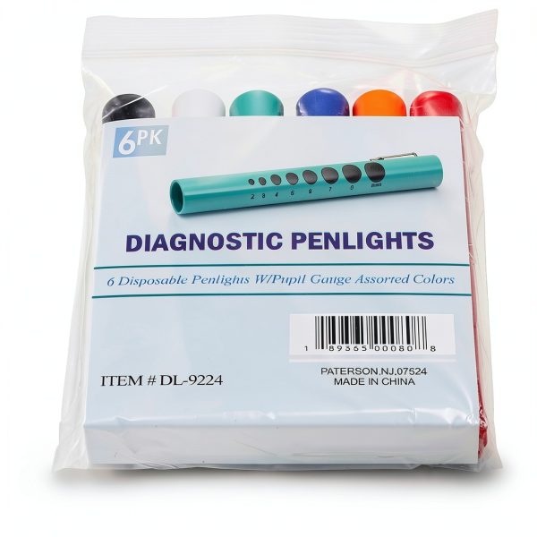 Novamedic 6 Pack Multi-Color Disposable LED Pen Light with Pupil Gauge, Medical Diagnostic Penlight for Doctors Nurses EMTs and Nursing Students-2